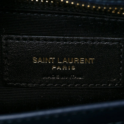 Saint Laurent Suede Toy Loulou Shoulder Bag Deep Marine 7 of 9