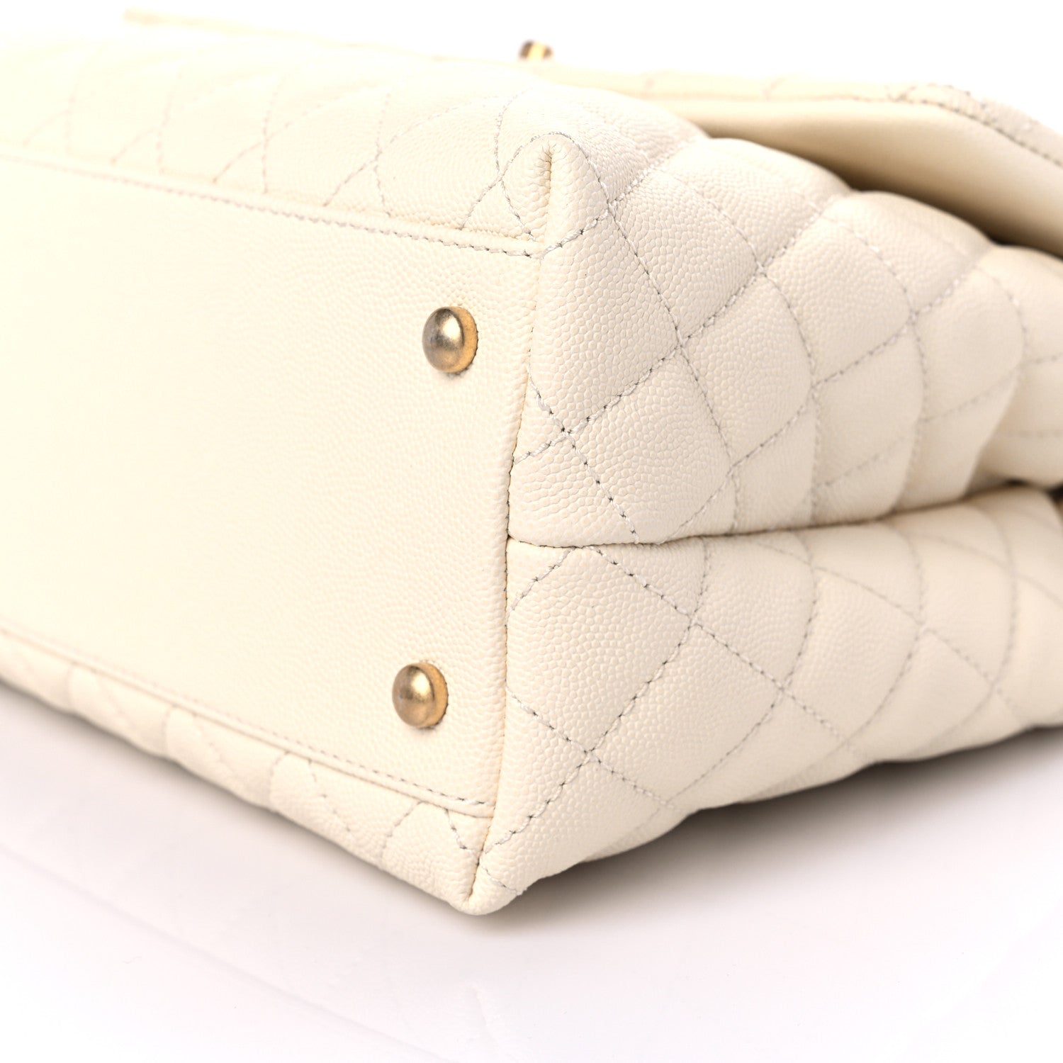 Chanel Caviar Lizard Quilted Medium Coco Handle Flap Ivory 8 of 8