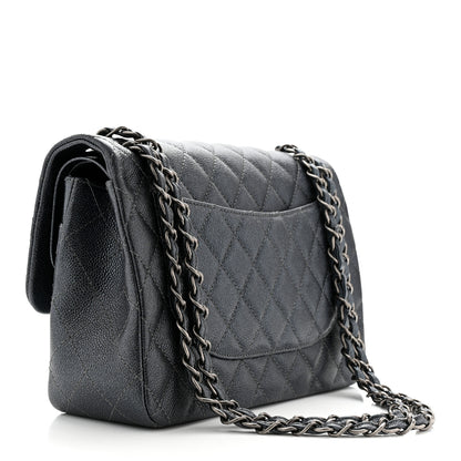 Chanel Pearly Caviar Quilted Jumbo Double Flap Grey 3 of 10