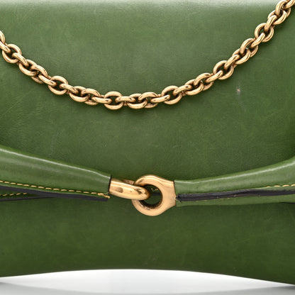 Gucci Calfskin Horsebit Chain Clutch Green 7 of 11