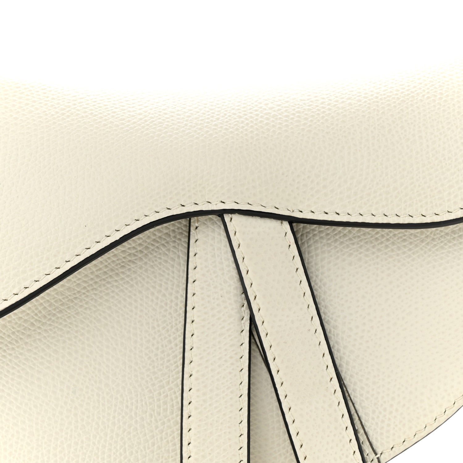 Christian Dior Grained Calfskin Mini Saddle Bag White 8 of 10