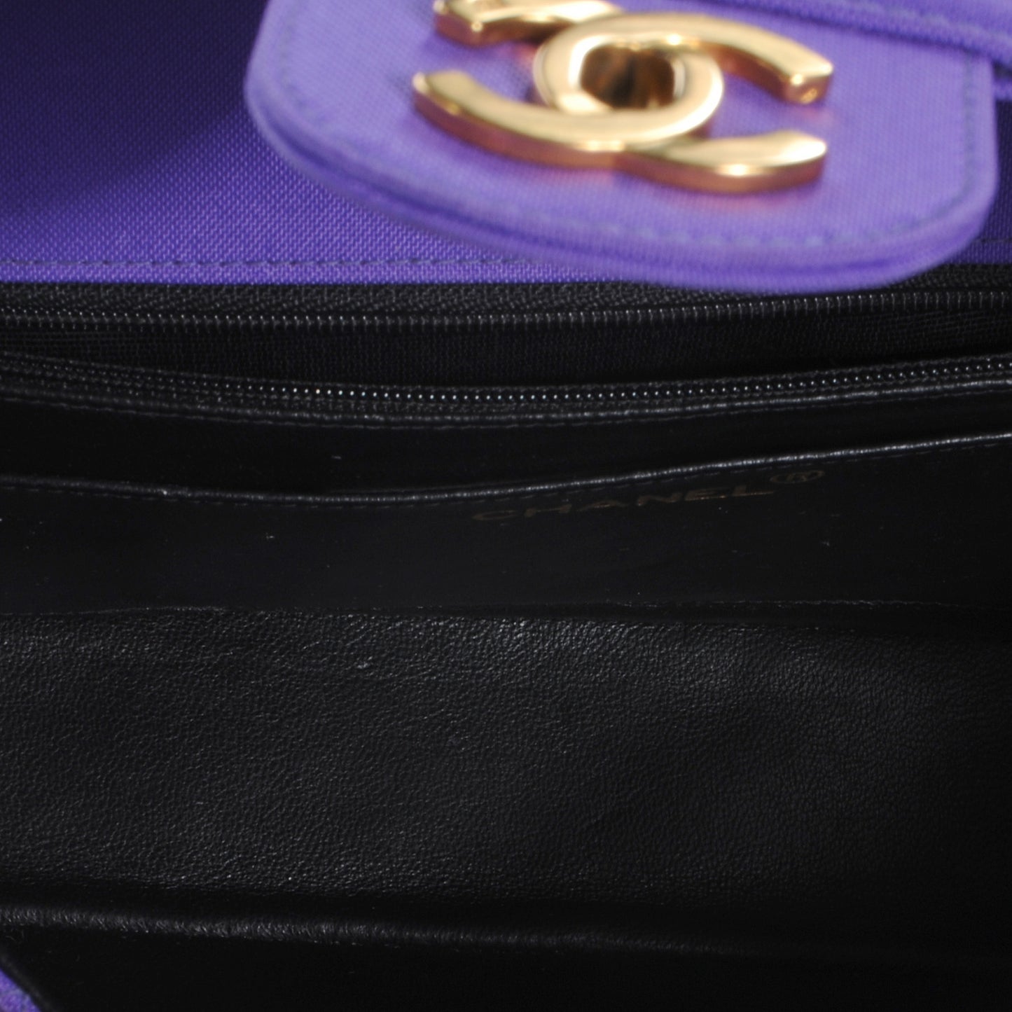 Nylon Quilted Medium Flap Purple
