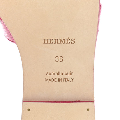 Hermes Lizard Oran Sandals 36 Fuchsia 6 of 8