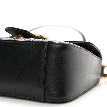 Gucci Calfskin Matelasse Mini GG Marmont Top Handle Shoulder Bag Black 10 of 11
