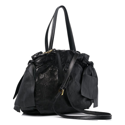 Prada Nappa Bow Tote Black Black 3 of 17