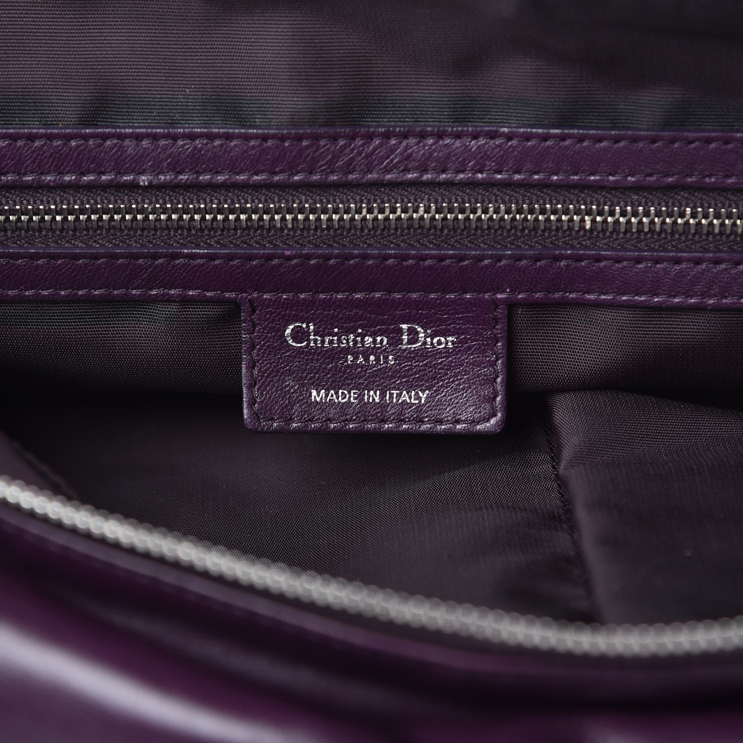 Christian Dior Lambskin Cannage Large Granville Tote Purple 7 of 17
