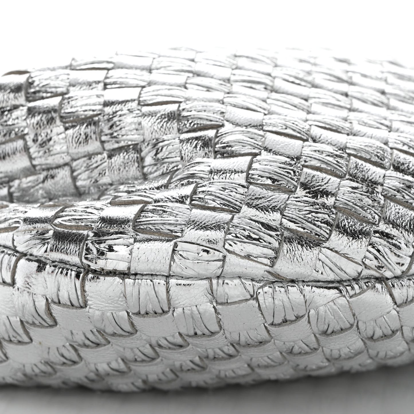 Metallic Nappa Intrecciato Mini Jodie Silver