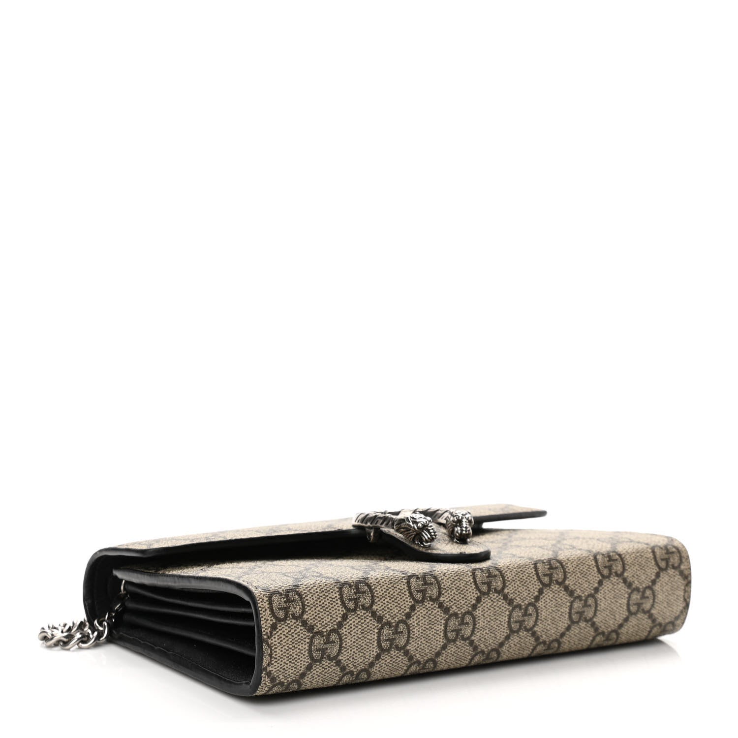 Gucci GG Supreme Monogram Mini Dionysus Chain Wallet Beige Black 4 of 11