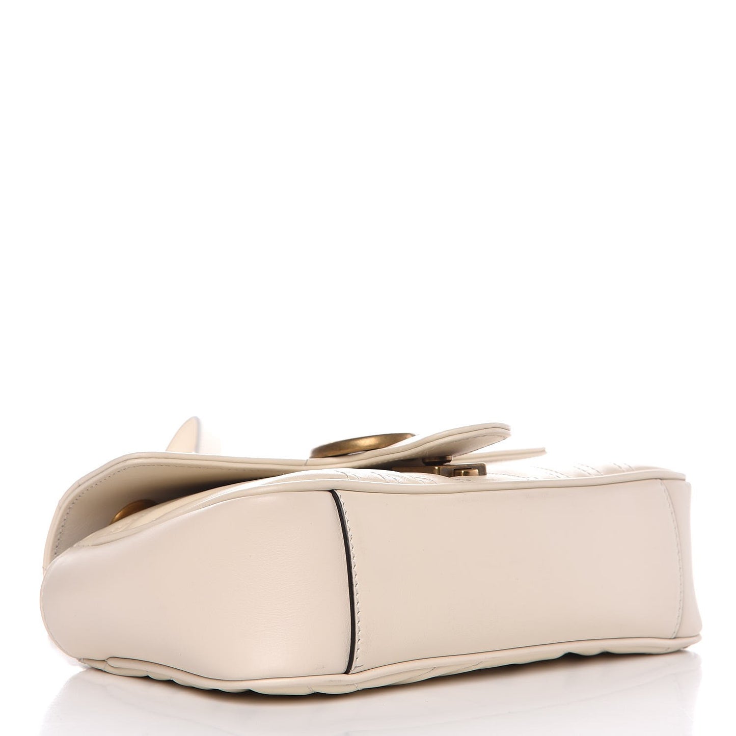 Calfskin Matelasse Mini GG Marmont Shoulder Bag White