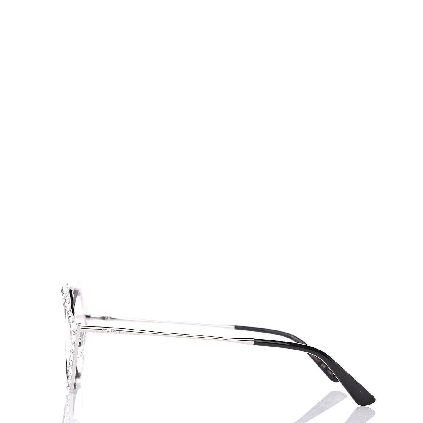 Metal Crystal Cat Eye Sunglasses GG0046S Silver