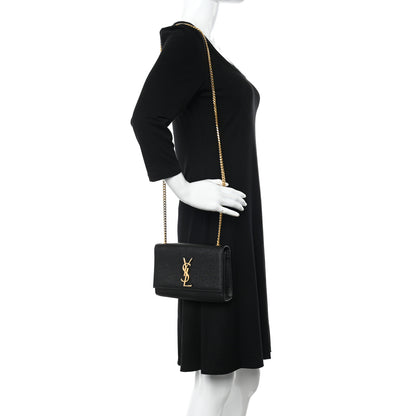 Saint Laurent Grain De Poudre Small Monogram Kate Satchel Black 2 of 10