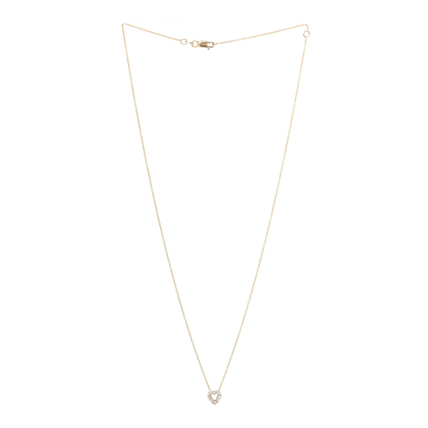 18K Yellow Gold Diamond Tiny Treasures Heart Pendant Necklace