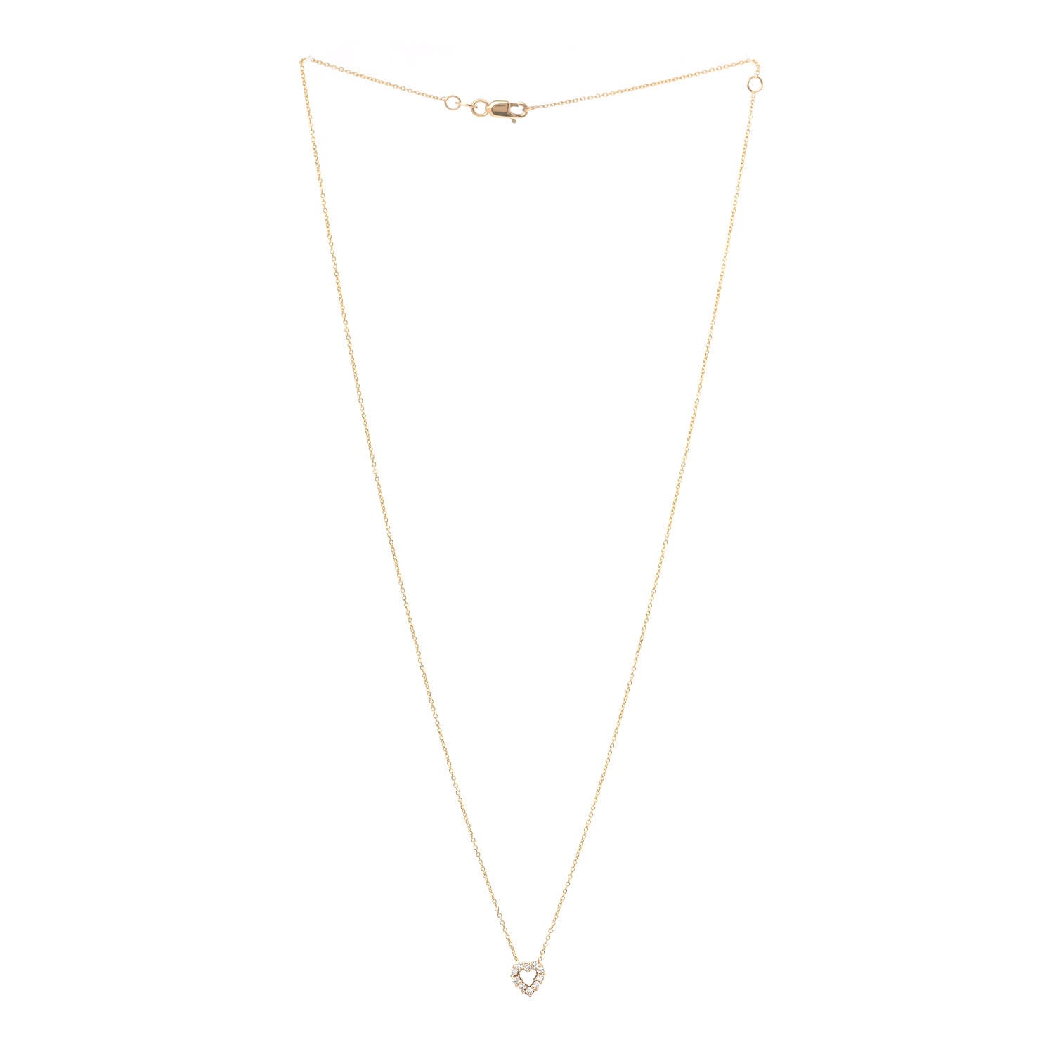 Roberto Coin 18K Yellow Gold Diamond Tiny Treasures Heart Pendant Necklace 3 of 6