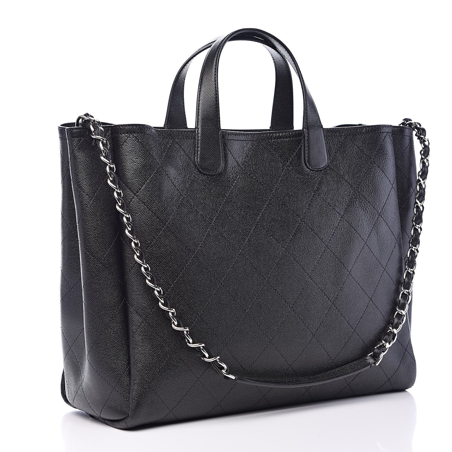 Chanel Caviar Stitched Large Shopping Tote Black 3 of 10
