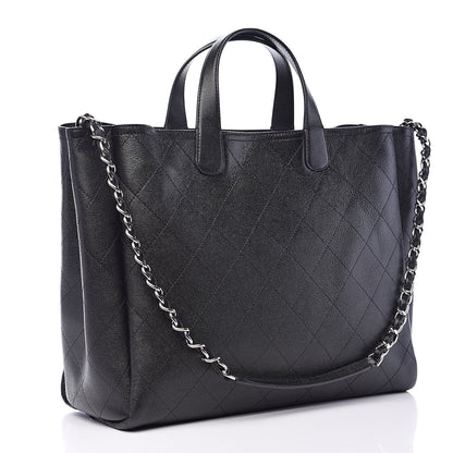 Chanel Caviar Stitched Large Shopping Tote Black 3 of 10
