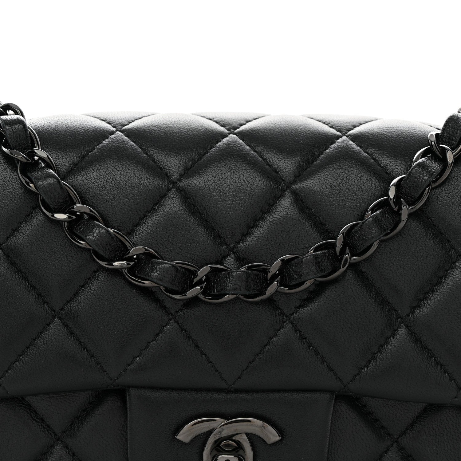 Chanel Lambskin Quilted Mini Rectangular Flap So Black 9 of 14