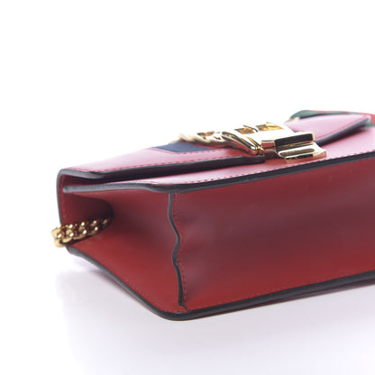 Gucci Calfskin Mini Sylvie Chain Shoulder Bag Hibiscus Red 7 of 9