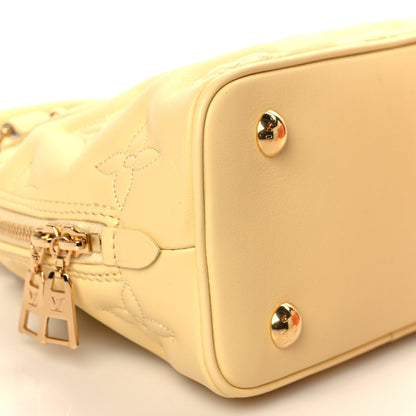 Louis Vuitton Calfskin Bubblegram Alma BB Banana 7 of 9