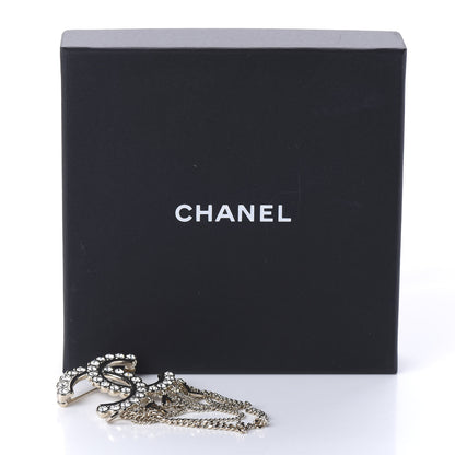 Chanel Metal Crystal Bow-tiful CC Chain Brooch Gold 4 of 4