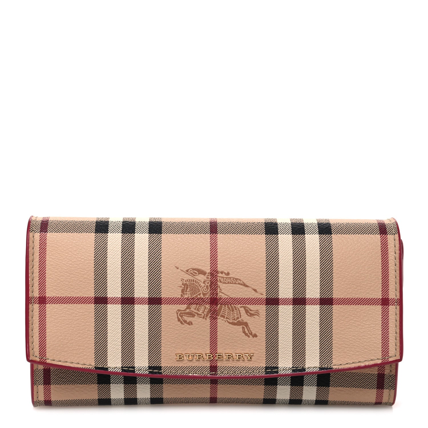 Burberry Haymarket Check Halton Wallet Pink 1 of 8
