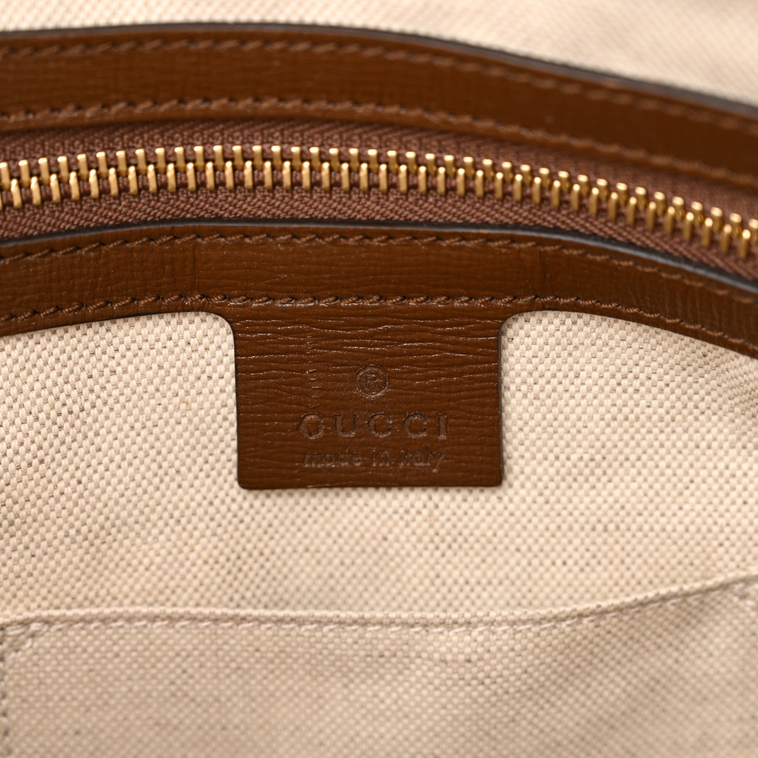 Gucci GG Supreme Monogram Azalea Calfskin Boutique Horsebit 1955 Top Handle Bag Beige Ebony Brown Sugar 6 of 10