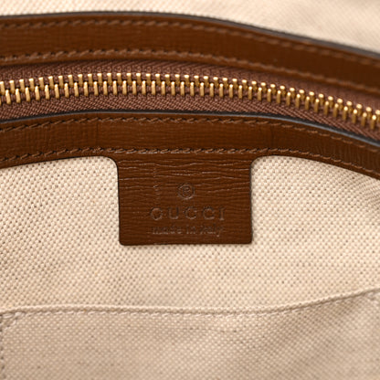 Gucci GG Supreme Monogram Azalea Calfskin Boutique Horsebit 1955 Top Handle Bag Beige Ebony Brown Sugar 6 of 10