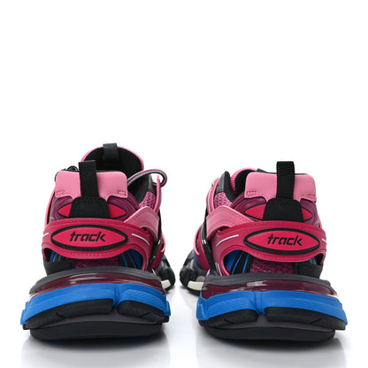 Balenciaga Mesh Nylon Metallic Fabric Womens Track Sneakers 38 Pink Blue 5 of 10