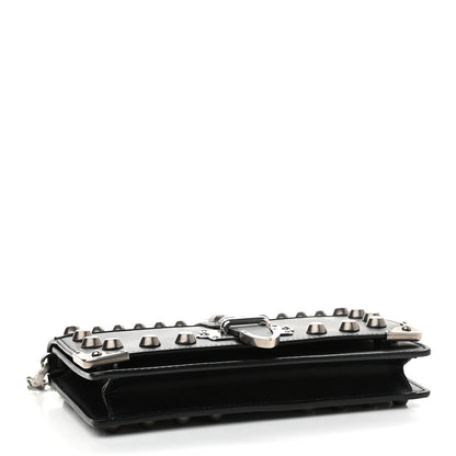 Prada City Calfskin Cahier Studded Mini Bag Black 4 of 9