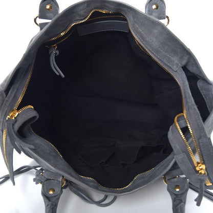 Balenciaga Baby Daim Suede Gold Metallic Edge Hardware City Gris Plomb 6 of 8
