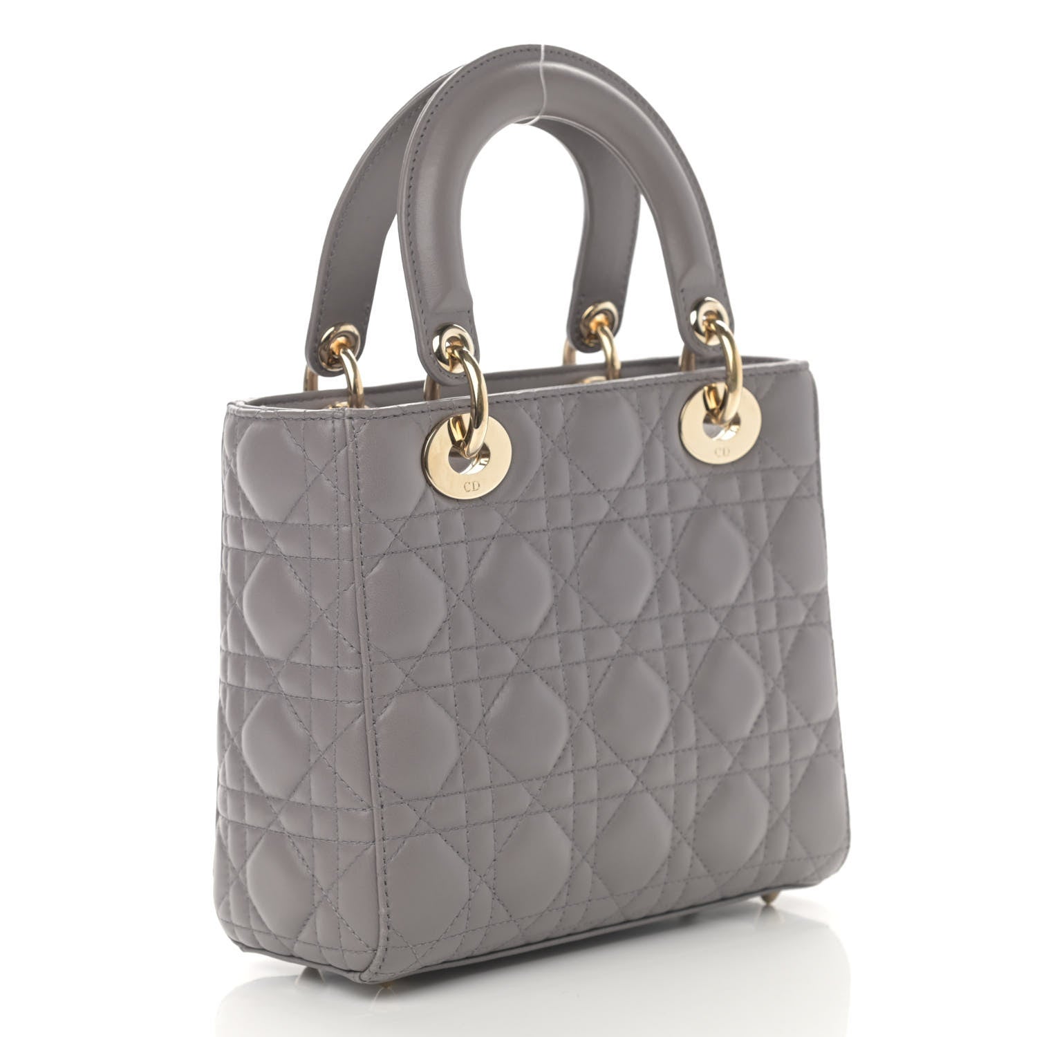 Christian Dior Lambskin Cannage Small Lady Dior Grey 3 of 11
