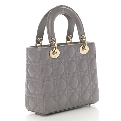 Christian Dior Lambskin Cannage Small Lady Dior Grey 3 of 11