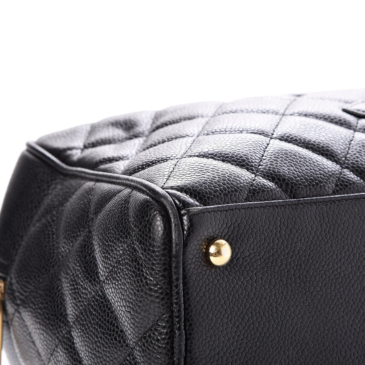 Caviar Quilted Large Bowler Black