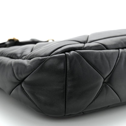 Prada Nappa Re-Nylon Triangle Quilted Patchwork System Shoulder Bag Black 9 of 12