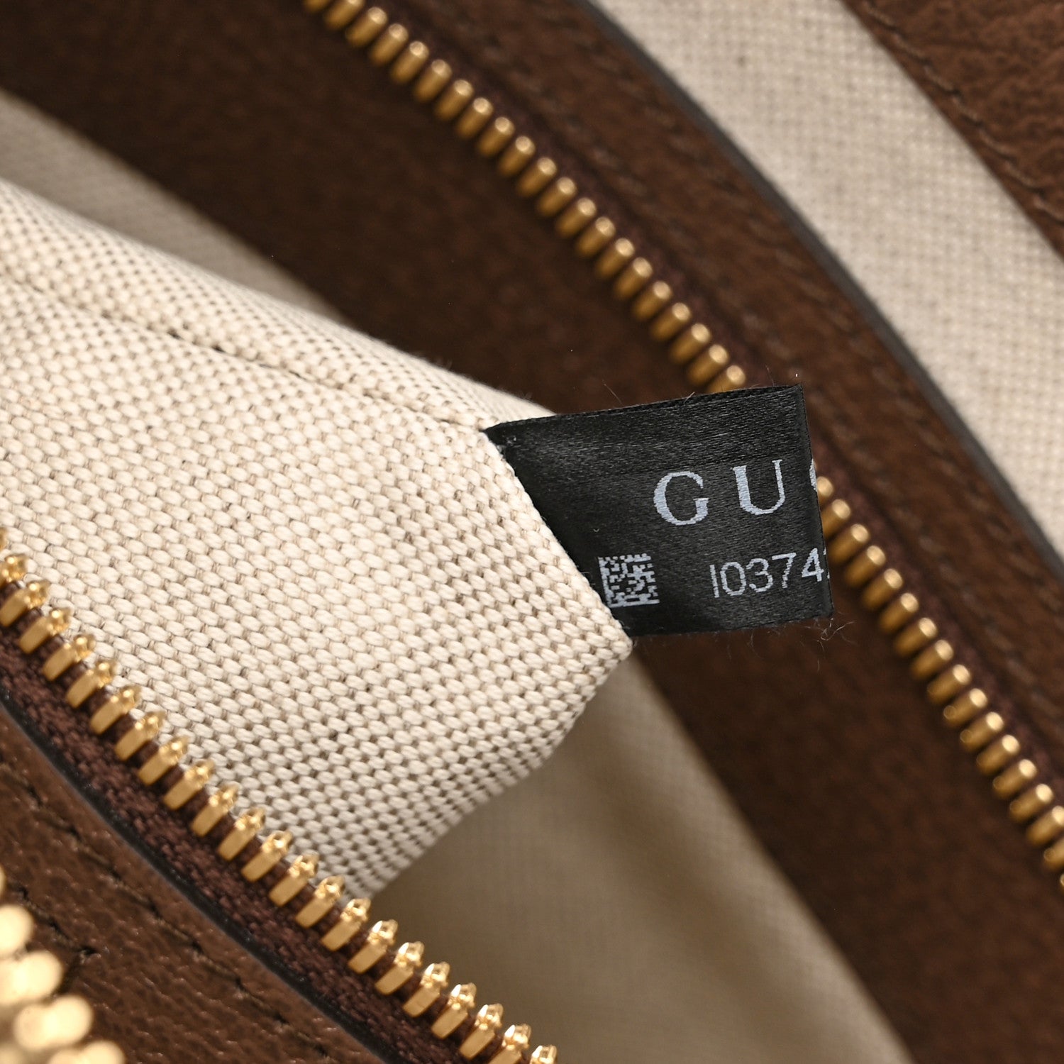 Gucci Monogram Jumbo GG Textured Dollar Calfskin Web Wristlet Messenger Bag Camel Ebony New Acero 7 of 11