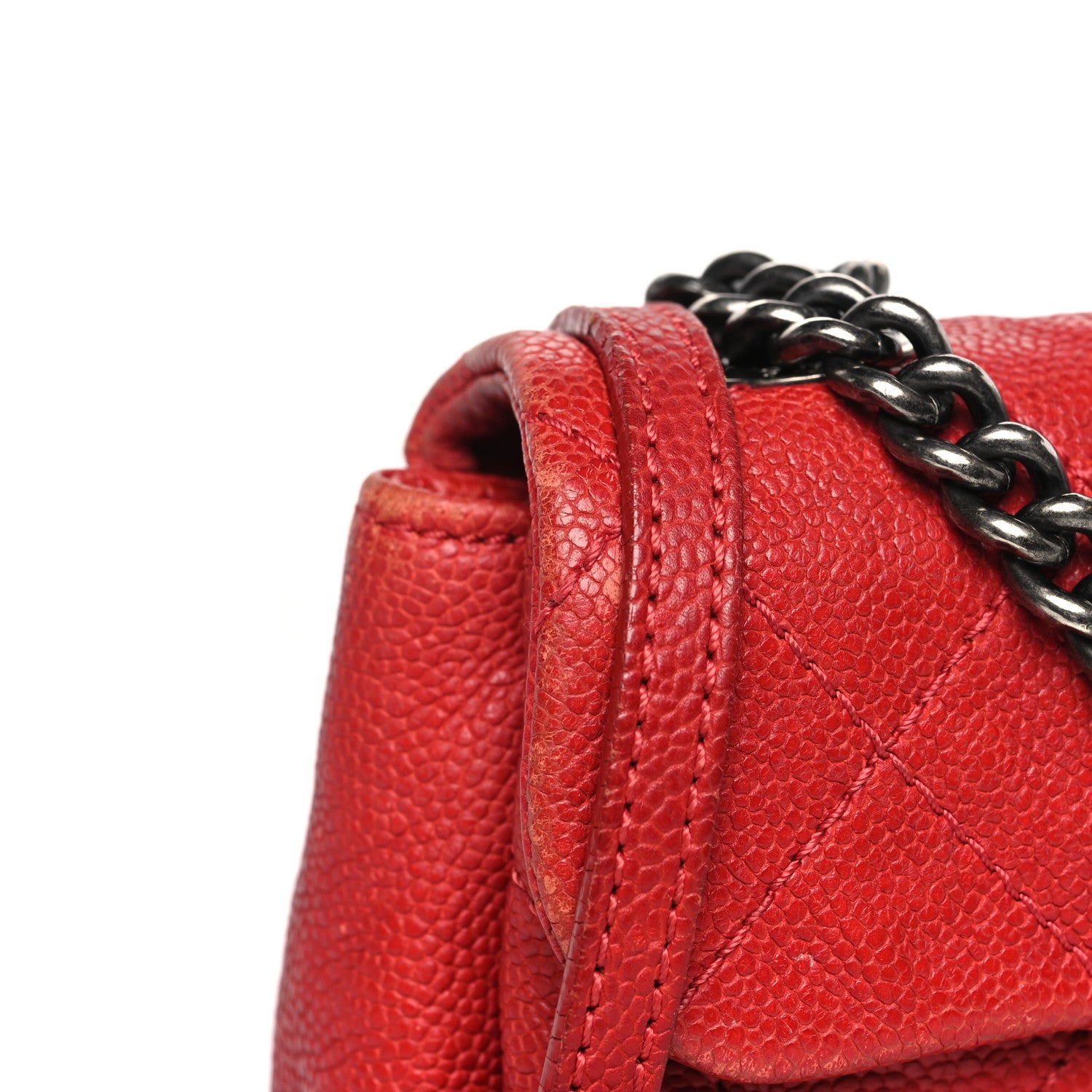Chanel Caviar Quilted Mini Simply CC Flap Red 11 of 14
