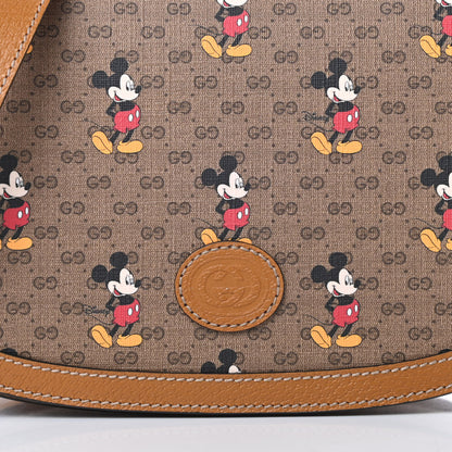 Gucci X DISNEY Mini Vintage GG Supreme Monogram Mickey Mouse Small Flap Messenger Bag Beige Vintage Sun Oil 8 of 11