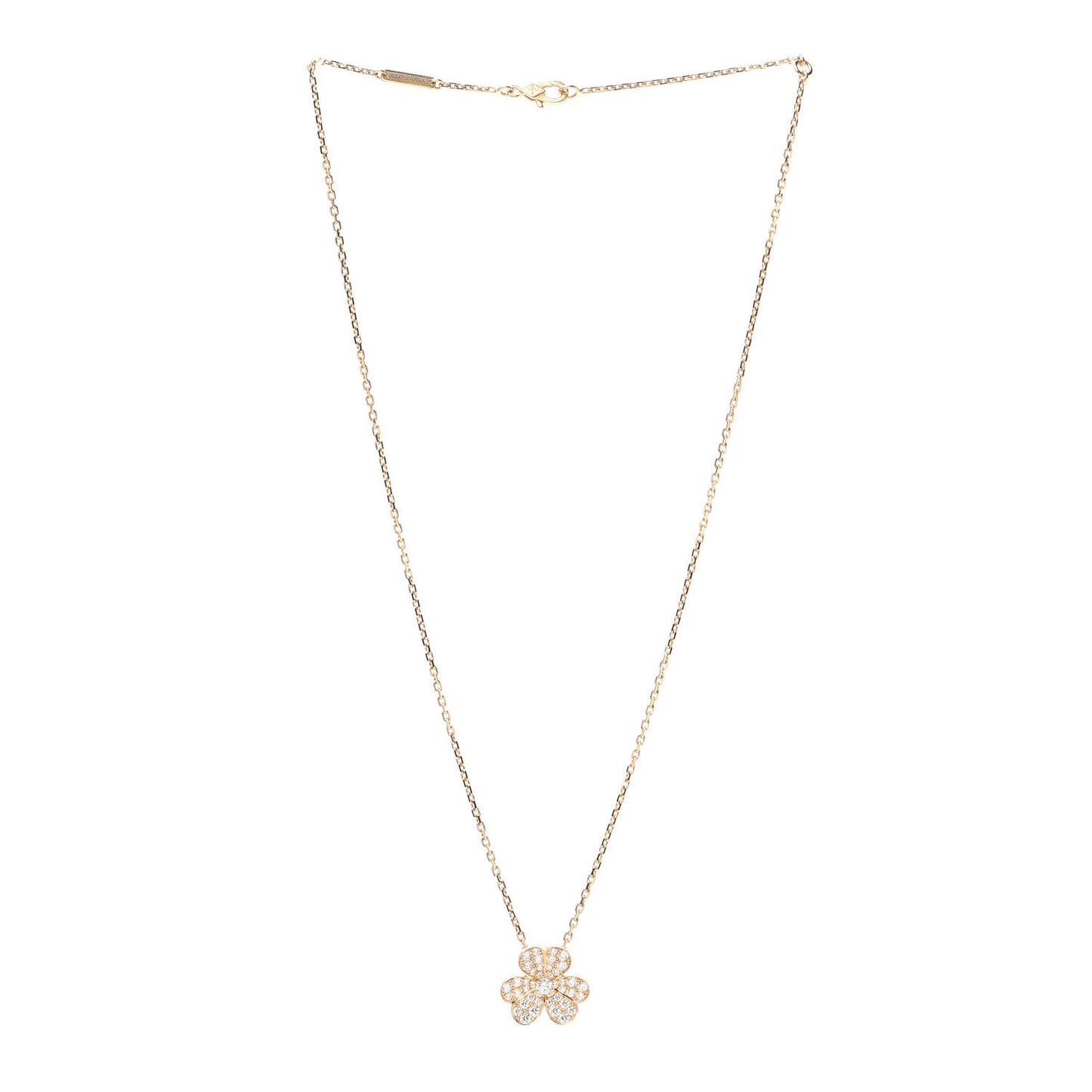 18K Yellow Gold Diamond Small Frivole Pendant Necklace
