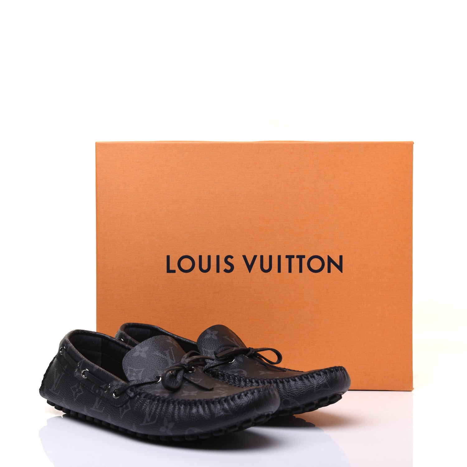 Louis Vuitton Monogram Eclipse Mens Arizona Car Shoe Moccasin Loafers 9 10 of 10