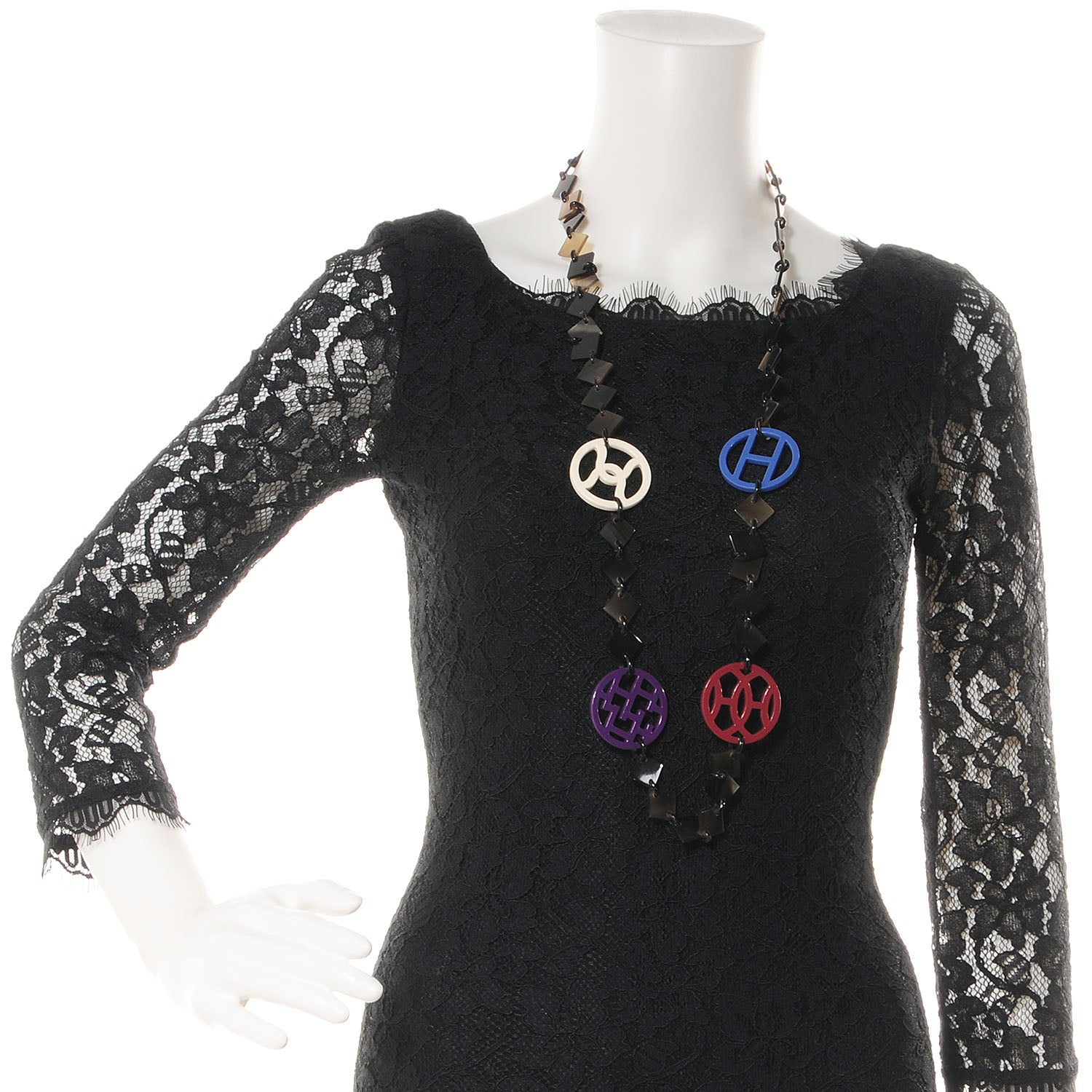 Hermes Buffalo Horn Lacquer Deva Necklace 2 of 7