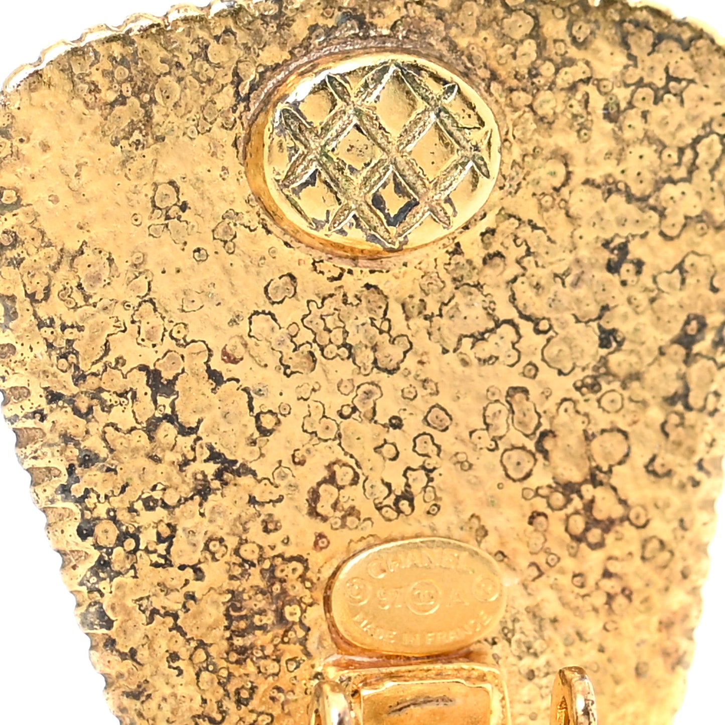 Pearl CC Clip On Earrings Gold