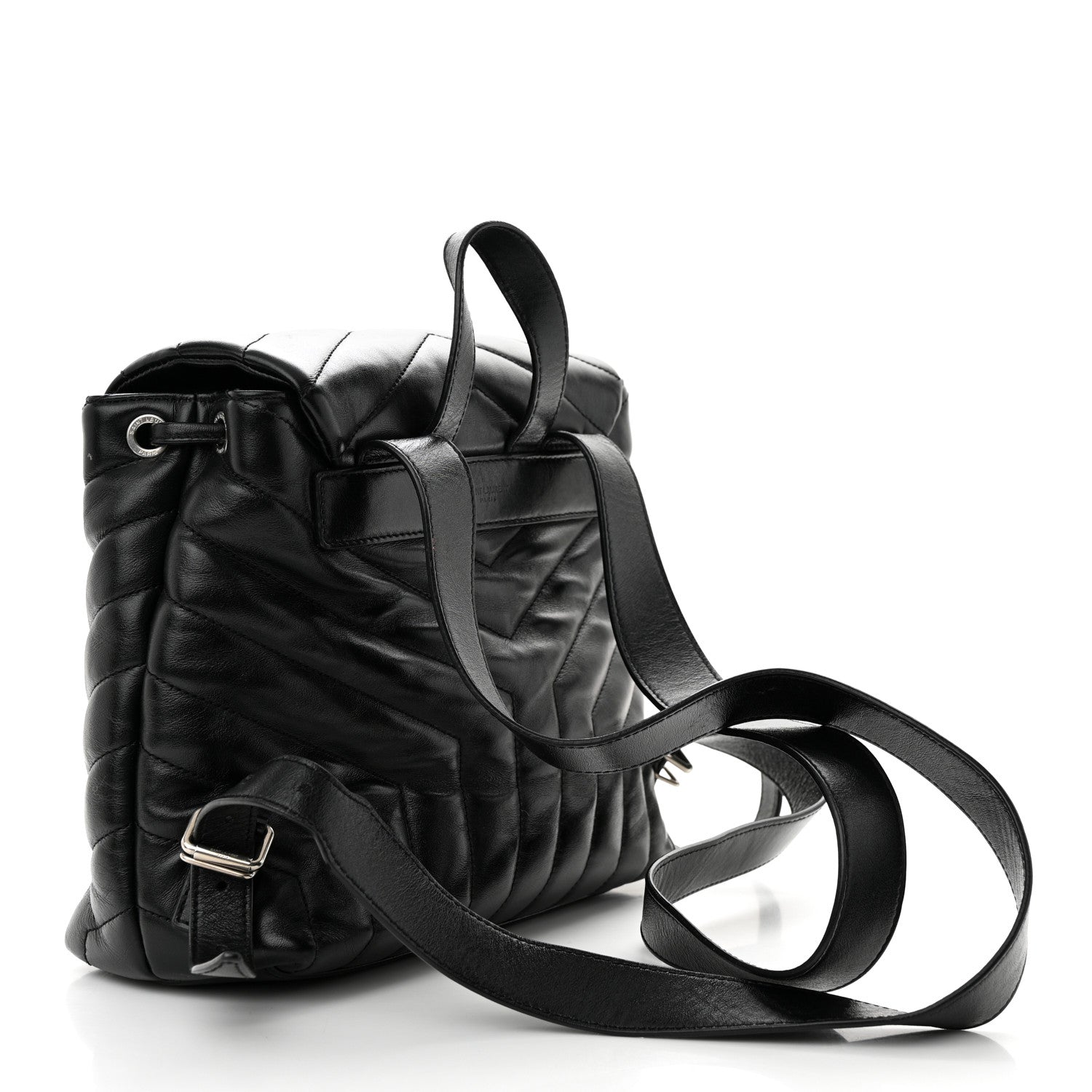 Saint Laurent SAINT LAURENT Calfskin Y Quilted Monogram Small Loulou Backpack Black 3 of 13