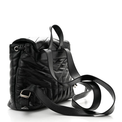 Saint Laurent SAINT LAURENT Calfskin Y Quilted Monogram Small Loulou Backpack Black 3 of 13