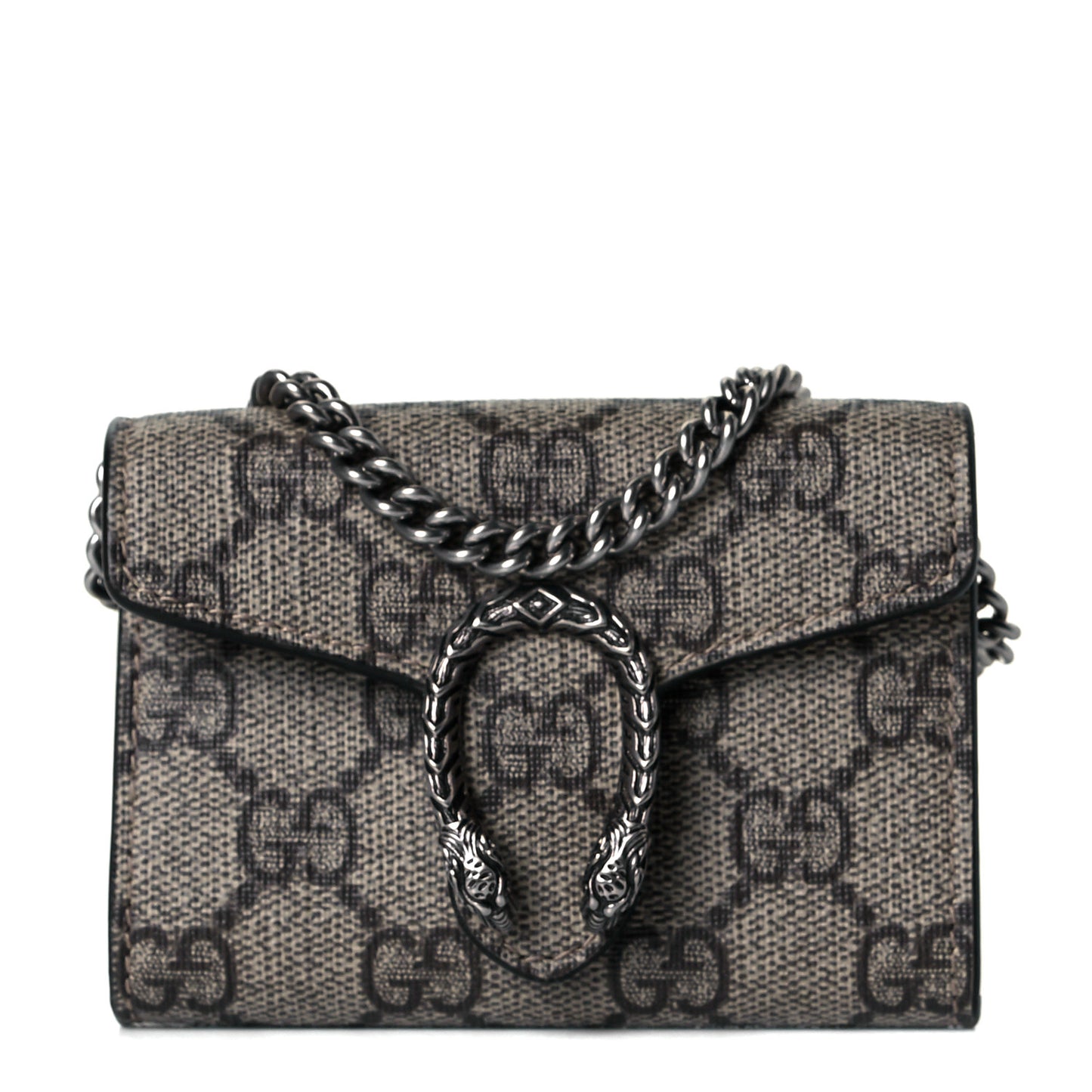 GG Supreme Monogram Dionysus Coin Purse Taupe