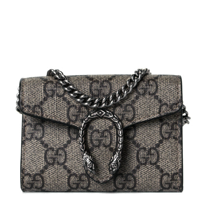 Gucci GG Supreme Monogram Dionysus Coin Purse Taupe 1 of 8