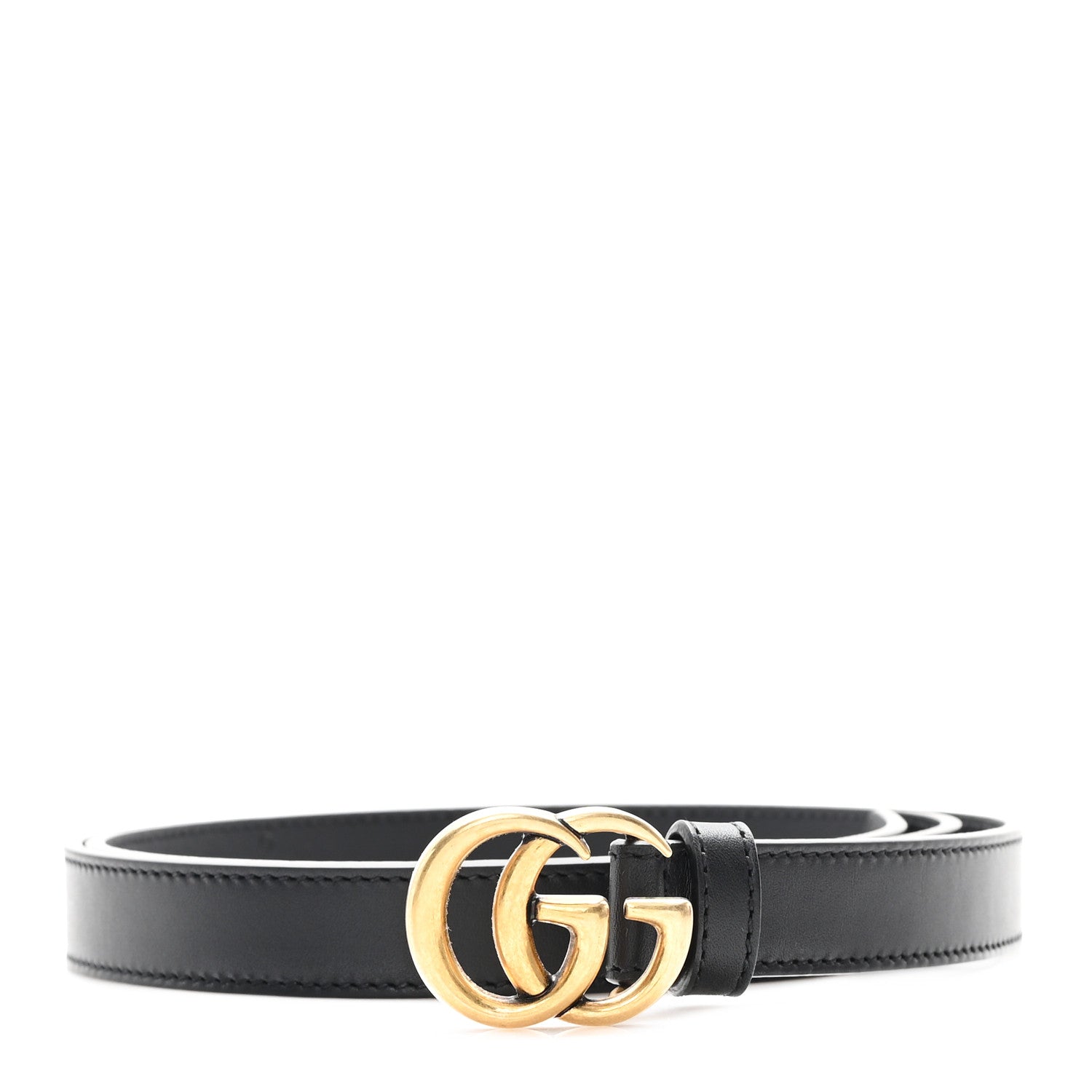 Gucci Calfskin Double G 20mm Belt 95 38 Black 1 of 6