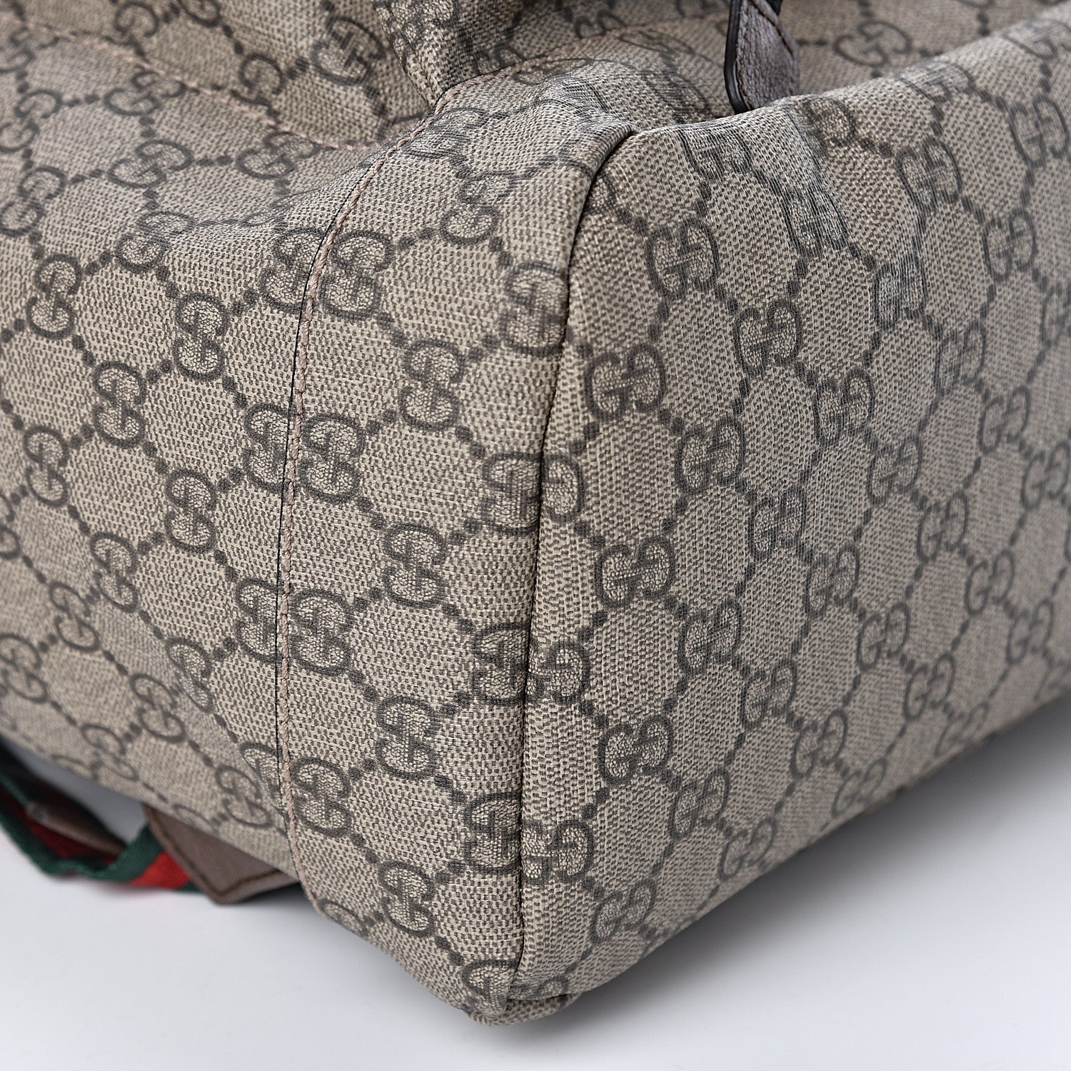 Gucci Soft GG Supreme Monogram Neo Vintage Double Buckle Backpack Beige New Acero Crop 9 of 10