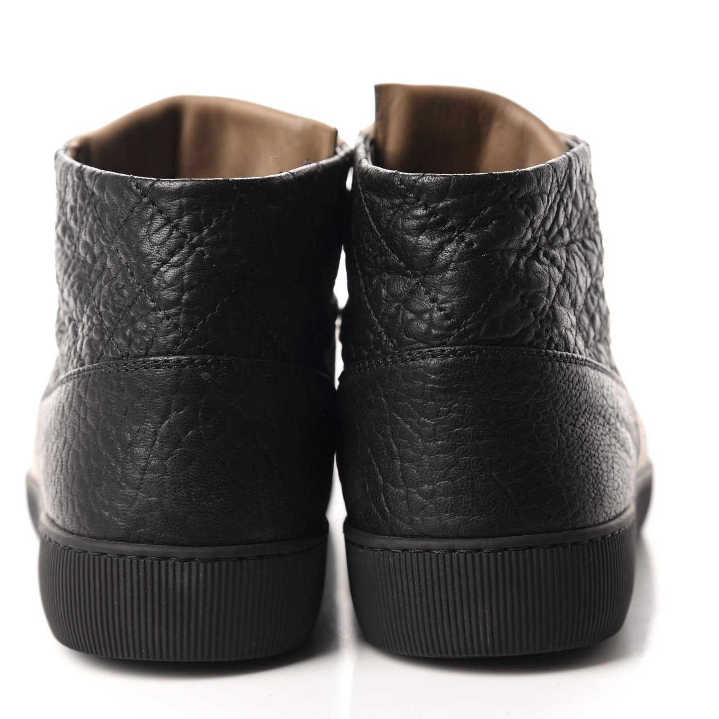 Washed Lambskin Quilted Lace Up CC Sneakers 39.5 Black Beige