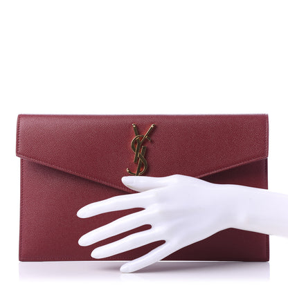 Saint Laurent Grain De Poudre Uptown Pouch Red 2 of 10