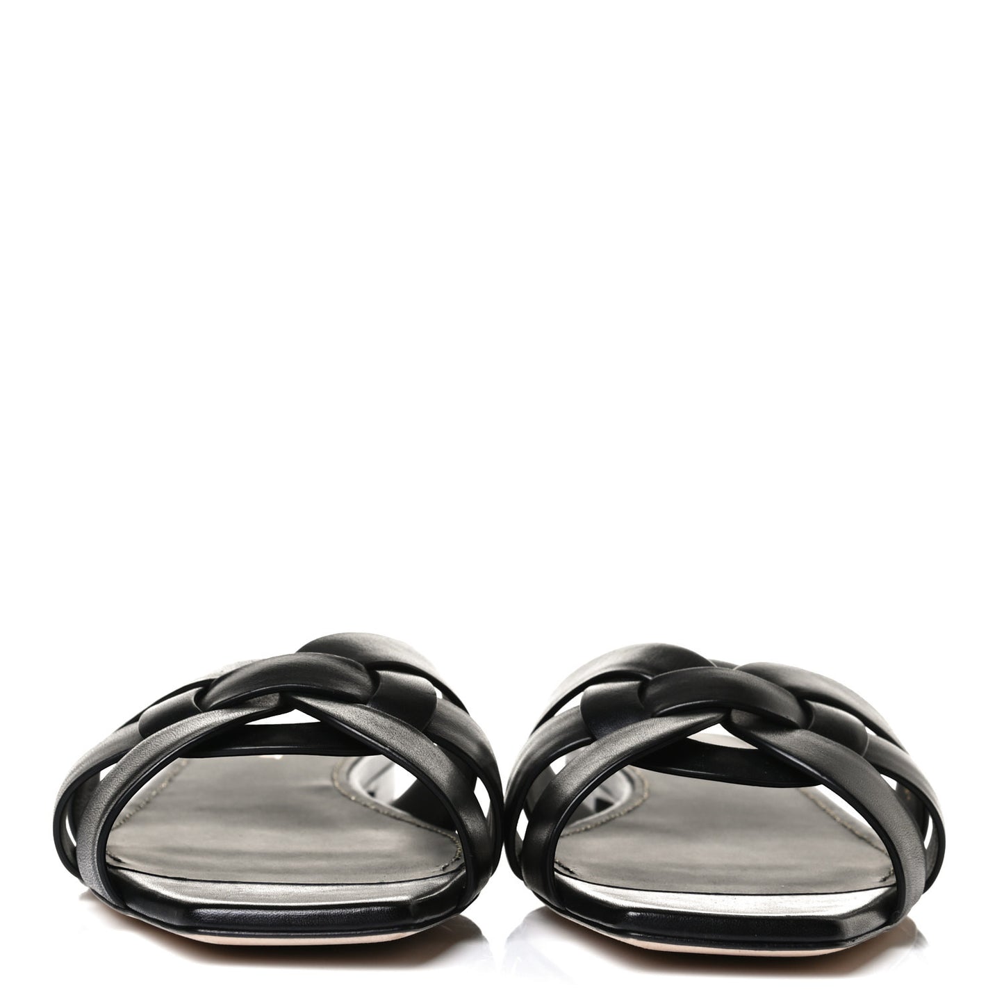 Calfskin Nu Pied 05 Slide Sandals 38 Black