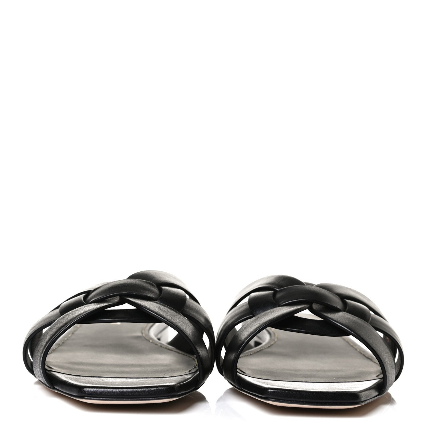 Saint Laurent Calfskin Nu Pied 05 Slide Sandals 38 Black 2 of 12